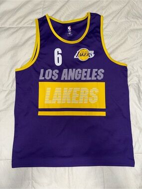 LeBron James #6 Los Angeles Lakers NBA Purple Jersey Tank Top Men’s XL